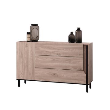 【唯熙傢俱】莉特淺灰橡色三斗櫃 抽屜櫃