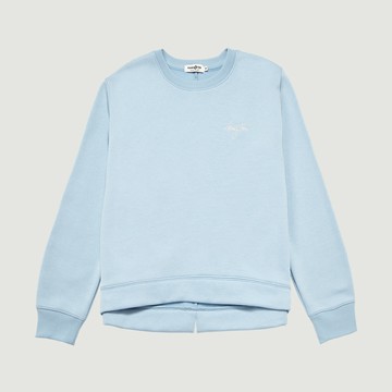 Hang Ten- 刷毛刺繡大學T-女(淺藍)