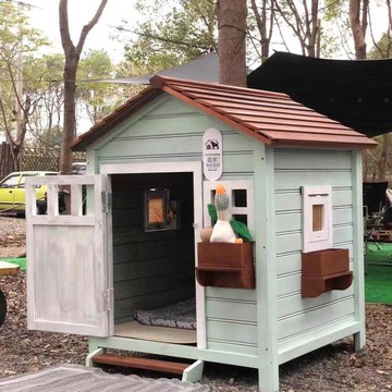 免運 公司貨 包安裝 大型實木狗窩戶外防水抗寒保暖狗屋寵物狗籠碳化金毛犬 可開發票 全館八折 工廠現貨直銷 新品特價 d11238