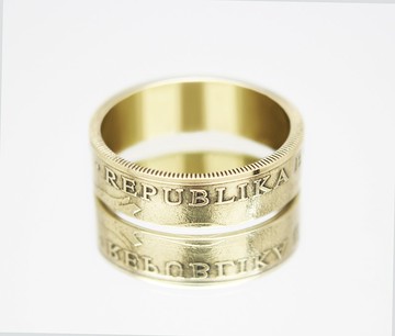 阿爾巴尼亞硬幣戒指 20 列克 1996-2000 男士硬幣戒指 女士硬幣戒指