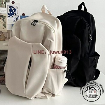時尚簡約日韓電腦背包書包森系校園帆布後背包流行女包【木屋雜貨】