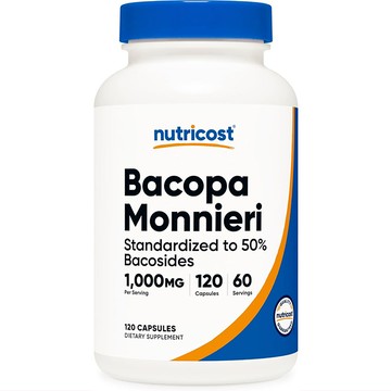 美國代購！原裝正品Nutricost Bacopa Monnieri假馬齒莧提取物1000mg120粒