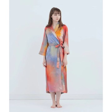Foo Tokyo福東京 渡假風情款 水彩紋純蠶絲長袍 晚霞
