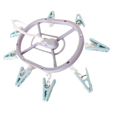 KOKUBO 小久保橢圓曬衣架8夾，顏色隨機，23.5 x 15.5 x 3cm，一次晾曬多件小物件  1個