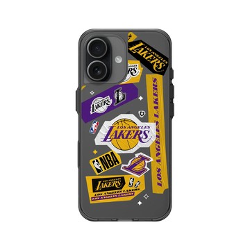 iPhone 17 Clear (相機按鈕) 酷墨灰 - NBA - 拼貼系列-洛杉磯湖人 L.A. Lakers - Collage