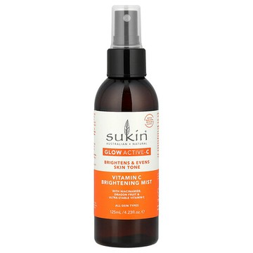 Sukin, Glow Active-C，維生素 C 美膚噴霧，適合各種膚質，4.23 液量盎司（125 毫升）
