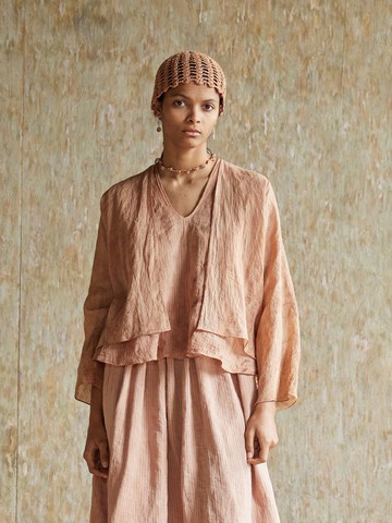 復古文青 純棉植物染外套 開衫上衣