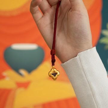 藏傳佛教 純銀四葉草盒子 可打開 放珍貴紀念品