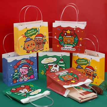 聖誕 禮物手提袋 禮物袋 包裝袋 防潑水 收納袋 便攜 禮品袋 派對活動 耶誕節【BlueCat】【XM0798】