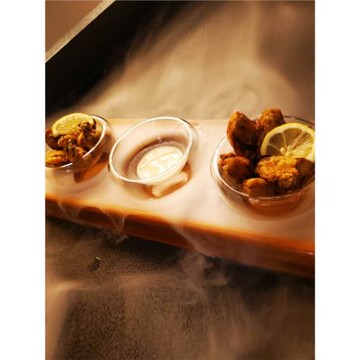 分子美食意境菜特色酒店干冰餐具純天然竹子日韓料理長方形端盤