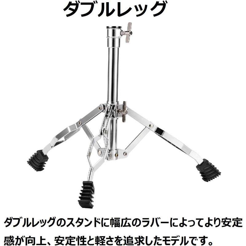 Donner スネアスタンド ドラムスタンド メタル製 高さ調整 10インチから14インチまでのドラム対応 スティックホルダー付 (高さ36