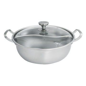 Maluta 瑪露塔 316不銹鋼鴛鴦火鍋  33cm  銀色  1個