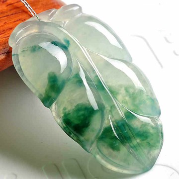 {天然晶翠}冰種翡翠葉子玉石墜子 天然翡翠葉子a貨吊墜 七天預購+現貨