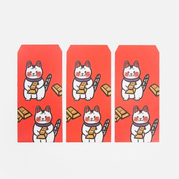 郭公館工作室 紅包袋-招財貓(3入)