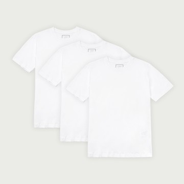 Hang Ten- 純棉三件組基本款短袖T恤-中性(白色)