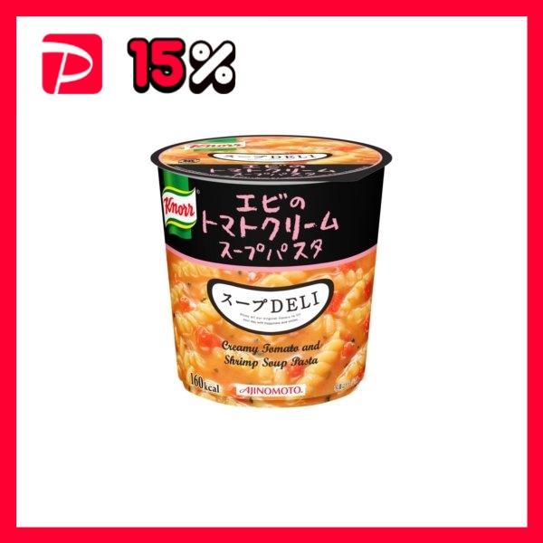 〔まとめ買い〕味の素 クノール スープDELI エビのトマトクリームパスタ 41.2g×24カップ（6カップ×4ケース）〔代引不可〕