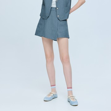 ILEY伊蕾 都會風片裙造型短褲裙(灰；M-XL)