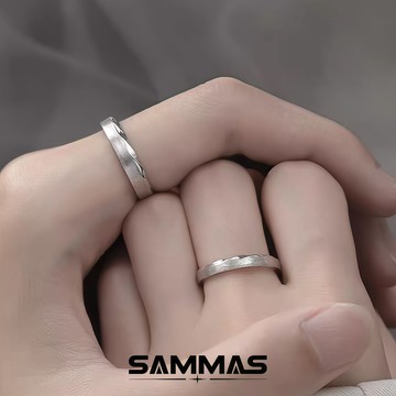 SAMMAS🔥純銀 簡約麿砂戒指 情侶戒指 個性戒指 對戒 尾戒 男女 冷淡風 高級感 輕奢 開口 指環 食指戒指