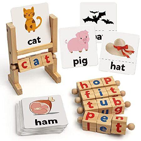 Coogam Wooden Reading Blocks Short Vowel Rods Spelling Games