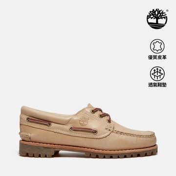 Timberland 女款淺米色三孔休閒帆船鞋|A2GNVEN2