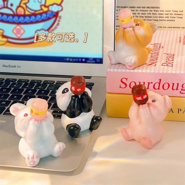 莫生氣熊貓小擺件創意辦公室工位桌面情緒穩定解壓送女生生日禮物