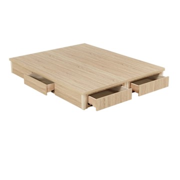 【文創集】海葳可5尺雙人三邊四抽床底(四色可選)-151.5x188x25.5cm免組