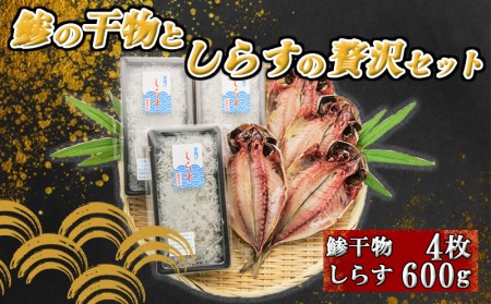 アジ 干物 4枚 釜揚げ しらす 200g 3個 600g セット