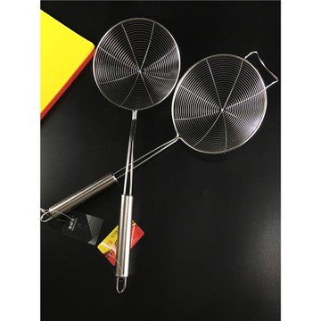 不銹鋼漏勺煮面撈面漏勺帶掛鉤火鍋撈勺油炸煮粉笊籬線籬漏勺商用