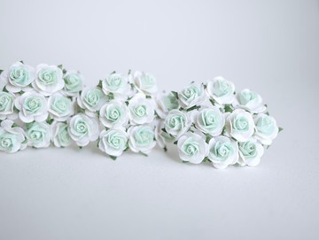 紙花，DIY 用品，禮品，100 件，尺寸 1.5 厘米，薄荷白色。
