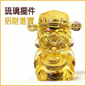 台灣現貨-琉璃財神擺件 招財進寶 聚財納福 居家辦公室桌面擺飾 開業送禮好運小物 招財擺件