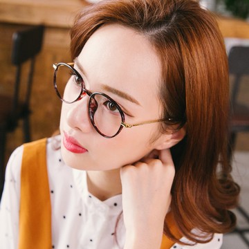 摩納哥談愛玳瑁紋圓框平光眼鏡【G2625】-琥珀棕