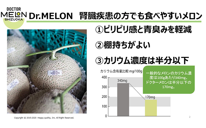 ドクターメロン 低カリウムで腎臓疾患の方も食べやすい（11月・12月お届け）健康 ヘルシー ギフト 贈り物 フルーツ 人気 厳選 袋井市