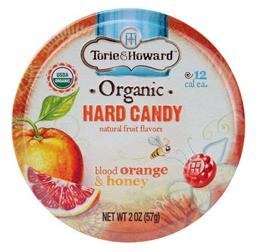 Torie & Howard Organic Hard Candy Blood Orange & Honey 2 oz