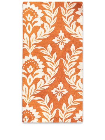 La DoubleJ - leaf-print linen napkins (set of 2) - unisex - Linen/Flax - One Size - Orange