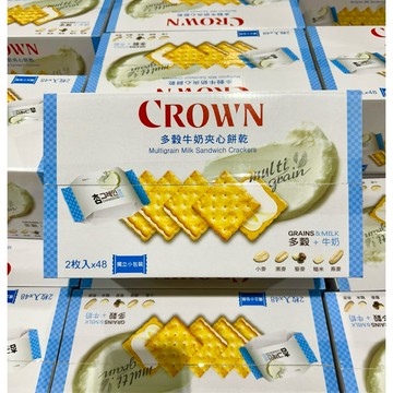 COSTCO好市多 CROWN多穀牛奶夾心餅乾48包共768g