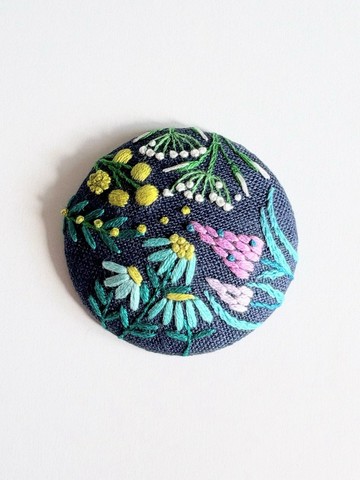 草花刺繡胸針【botanical】#538