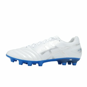 Asics 足球鞋 DS Light Advance 2E 寬楦 男鞋 白 銀 藍 軟釘 抓地 亞瑟士 1103A098103