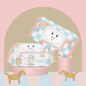 【Baan 貝恩】 馬上幸福 限定版濕巾（嬰兒保養柔濕巾80抽/24入）｜新生禮、彌月禮、馬年生肖、寶寶新生兒禮、滿月禮、馬年