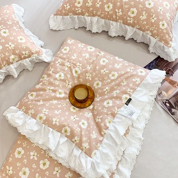 花邊夏被四件套可機洗水洗夏涼被夏天單人薄款被子空調被雙人