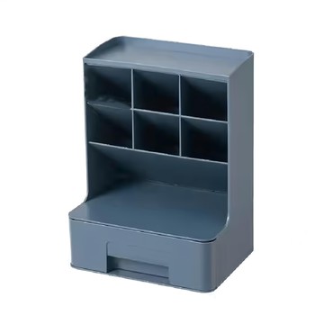 FAmILyLIFE 生活 多功能抽屜式筆筒化妝品收納盒  深湛藍色  2個