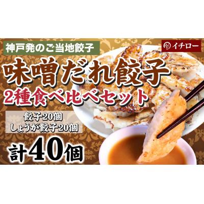 ふるさと納税 神戸市 [ギョーザ専門店イチロー製] 神戸味噌だれ餃子2種(計40個)食べ比べセット