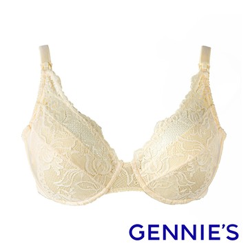 Gennies奇妮 010系列-小性感蕾絲軟鋼圈哺乳內衣(鵝黃TA15)