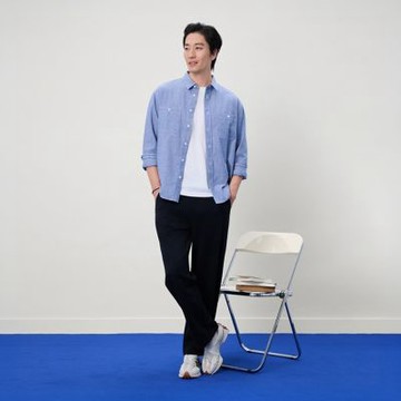 GIORDANO 男裝彈力空氣棉寬鬆直筒長褲 Essential Future系列【雙色任選】