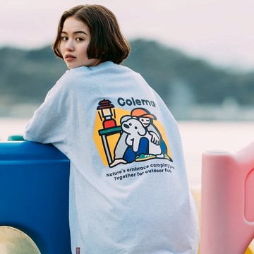 COLEMAN×MATSUI×FREAK'S STORE 背後大圖 擁抱狗狗 短袖 短TEE