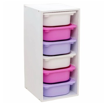 ㄚ比比比 橫式小號抽屜櫃  白粉紫  58mm  6抽