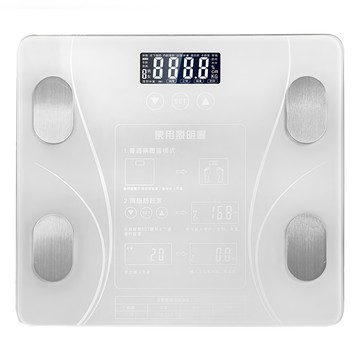 家用大螢幕智慧體重計 2.3公分超薄 LED大螢幕 電池供電  CAES0100WT  白色  1個