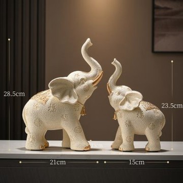 新中式招財大象擺件 高級感大象 家居裝飾品 桌面客廳招財擺件 喬遷禮物