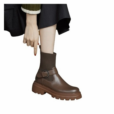 portaille 厚底本革ブーツ ポルタユ オンラインストア割引 www