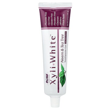 NOW Foods, Solutions，XyliWhite™ 牙膏凝膠，印楝和茶樹、薄荷味，6.4 盎司（181 克）
