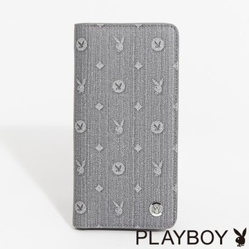 PLAYBOY - 翻蓋長夾(磁吸)  Grey Refinement系列 - 灰色